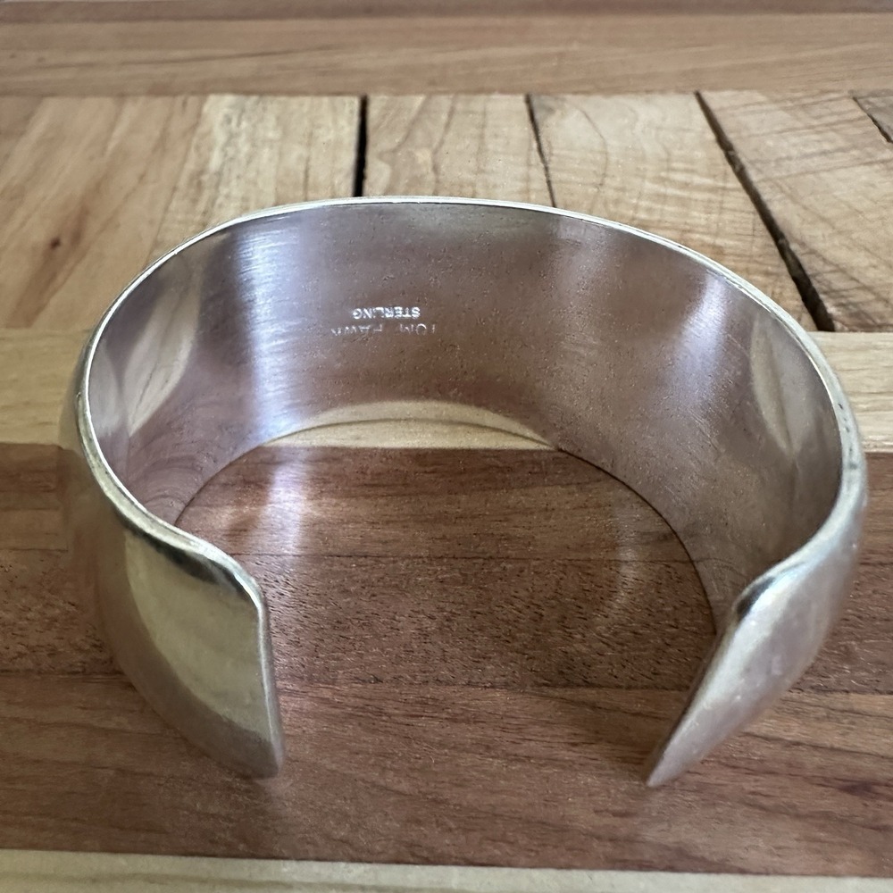 Tom Hawk Signed Navajo Open Cuff Bracelet 5.75 Modernist 925 Sterling 55.0g - Picture 6 of 13